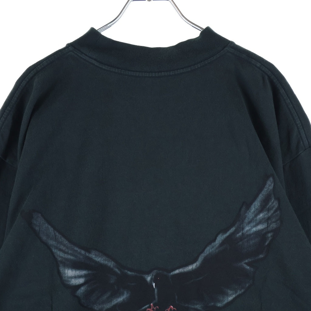 Yeezy Gap Engineered by Balenciaga(イージー ギャップ エンジニアードバイ バレンシアガ) DOVE LONGSLEEVE TEE ドーヴ 両面プリント クルーネック ロングスリーブ 長袖Tシャツ カットソー ブラック
