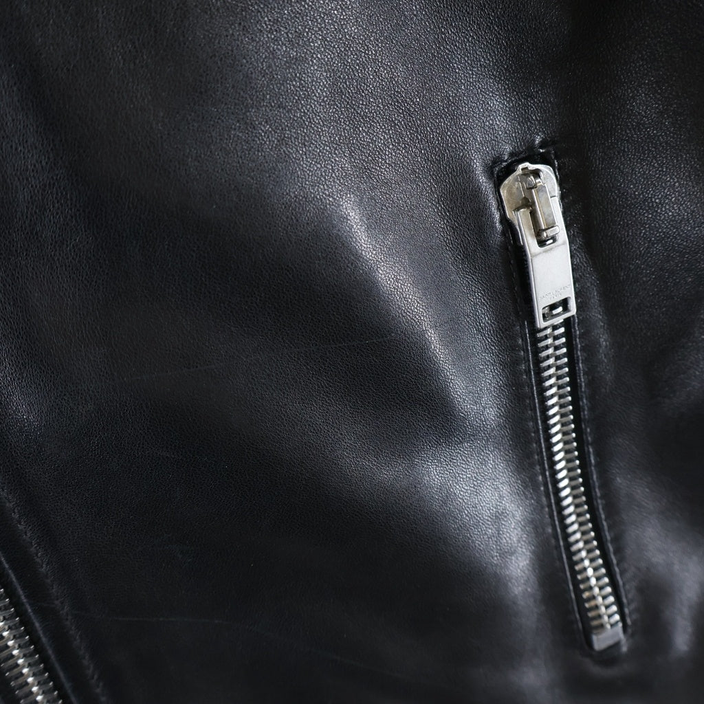 SAINT LAURENT PARIS(サンローランパリ) KEITH RACER キースレーサー ラムレザー シングル ライダース ジャケット ブラック 362239 Y5YA1