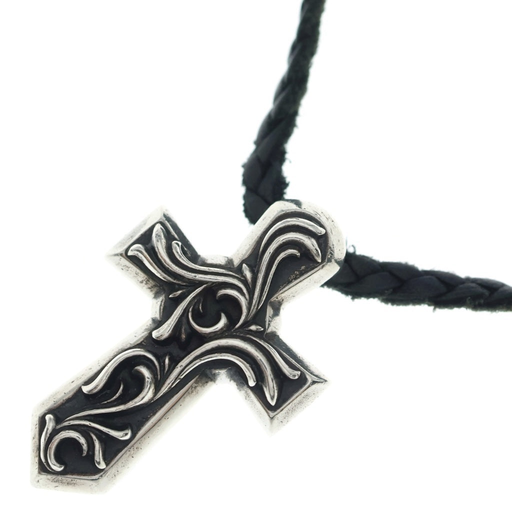 CHROME HEARTS(クロムハーツ) VULCAN CROSS SML LB バルカンクロス スモール レザーブレイド ネックレス シルバー