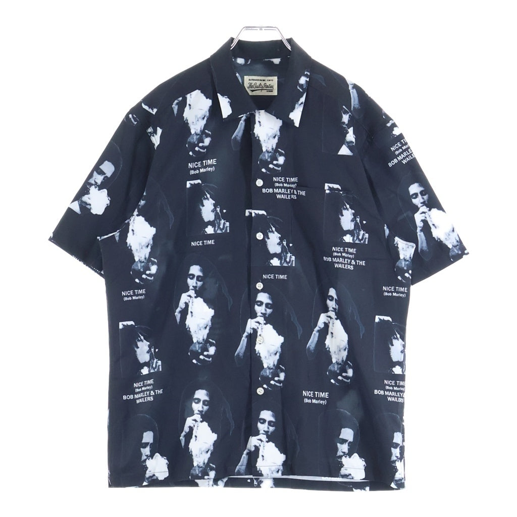 WACKO MARIA(ワコマリア) 21SS BOB MARLEY HAWAIIAN SHIRTS ボブマーリー ハワイアン 総柄 半袖シャツ ブラック