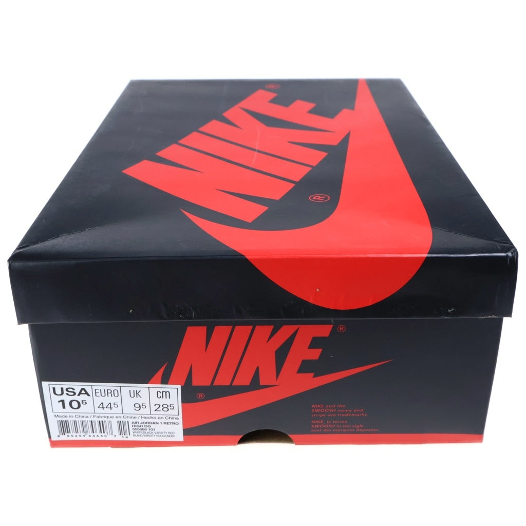 NIKE(ナイキ) 【観賞用 2015年製】 AIR JORDAN 1 RETRO HIGH CHICAGO 555088-101 エアジョーダン1 レトロ ハイ シカゴ ハイカットスニーカー レッド/ホワイト US10.5/28.5cm