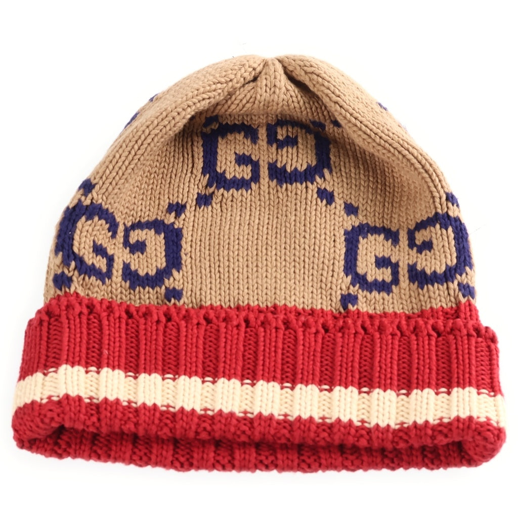GUCCI(グッチ) GG ケーブルニット帽 ブラウン 597636