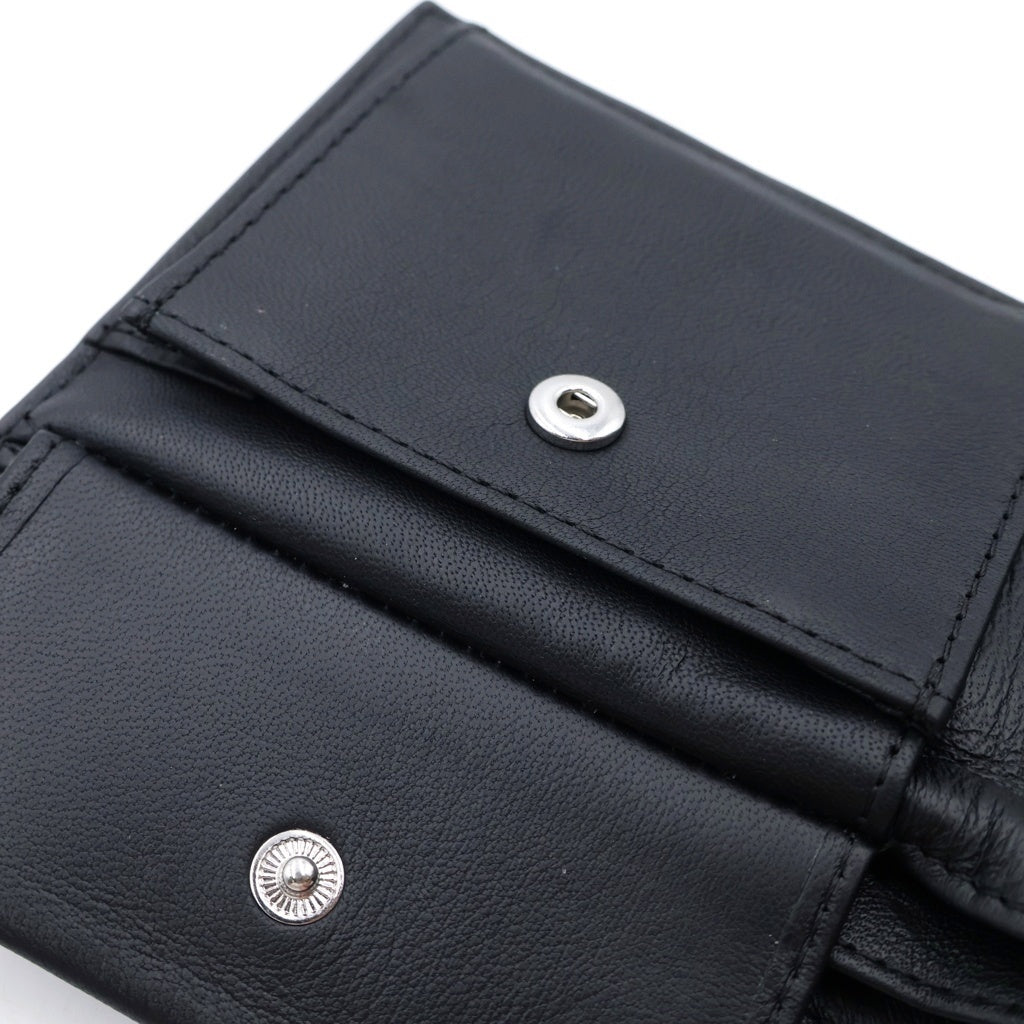 DIESEL(ディーゼル) ロゴエンボス レザー コンパクトウォレット 二つ折り財布 ブラック