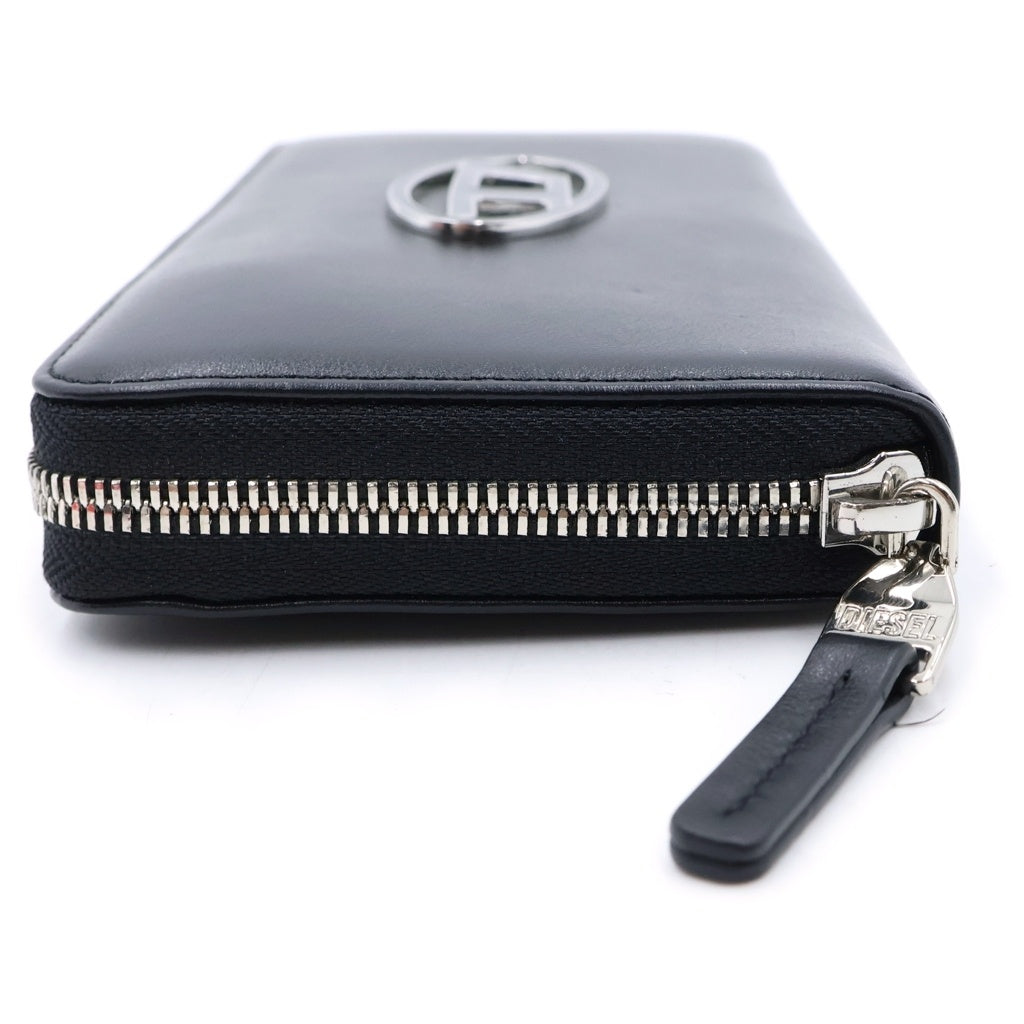 DIESEL(ディーゼル) オーバルD ラウンドジップ レザー ロングウォレット 長財布 ブラック