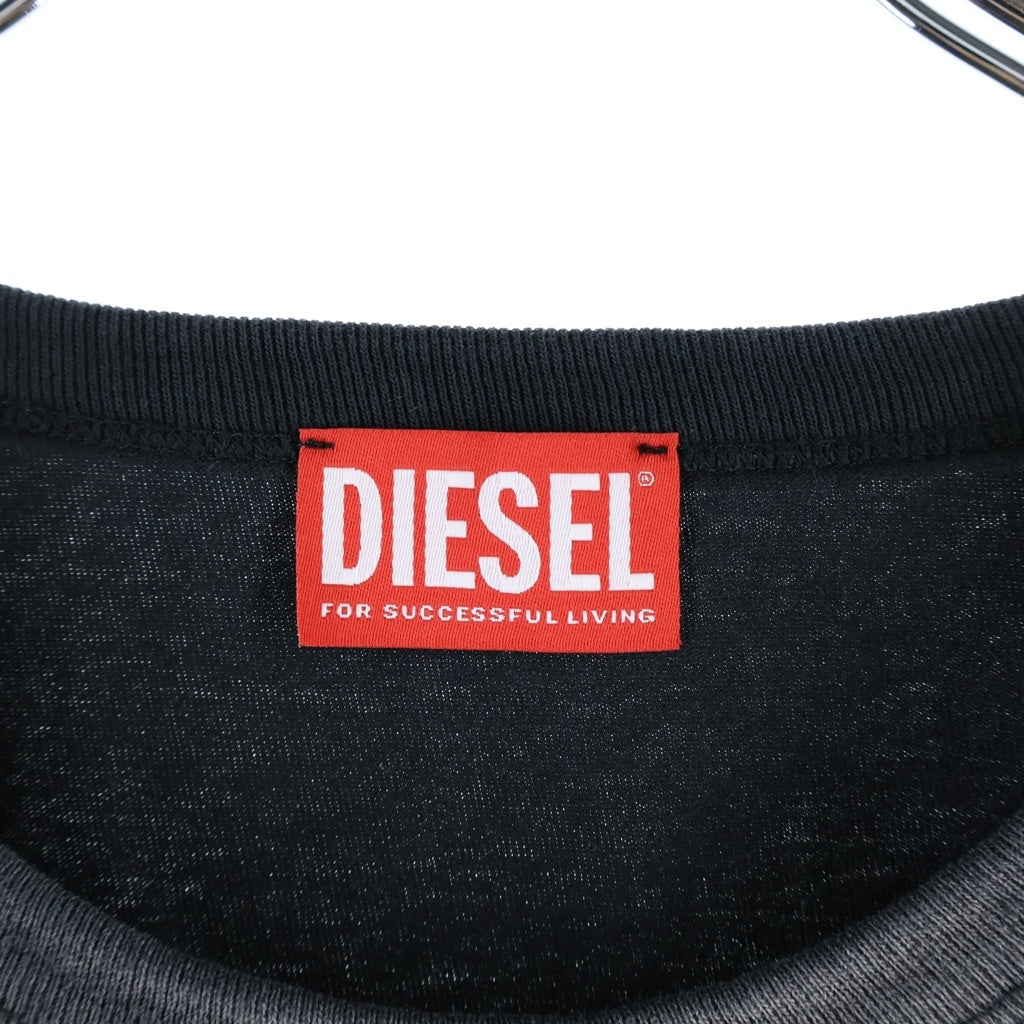DIESEL(ディーゼル) T-BRICO オーバルD タンクトップ ノースリーブカットソー ブラック A13601
