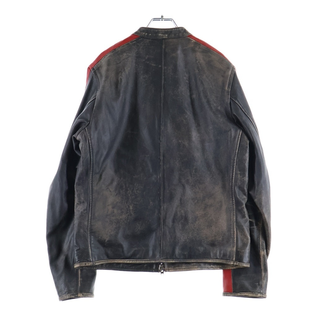 DIESEL(ディーゼル) L-RENN ダメージレザー シングル ライダースジャケット ブラック A14841