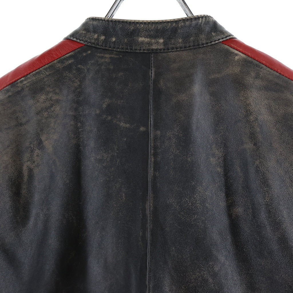 DIESEL(ディーゼル) L-RENN ダメージレザー シングル ライダースジャケット ブラック A14841