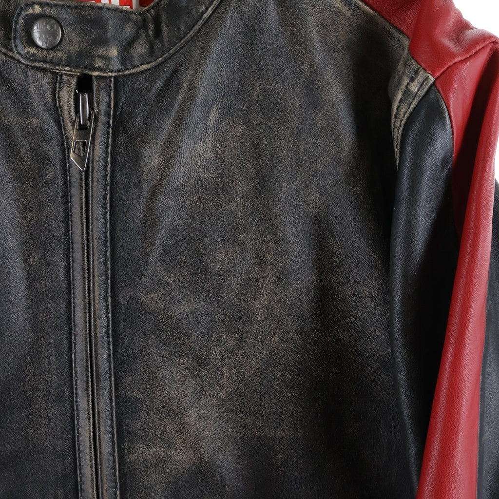 DIESEL(ディーゼル) L-RENN ダメージレザー シングル ライダースジャケット ブラック A14841