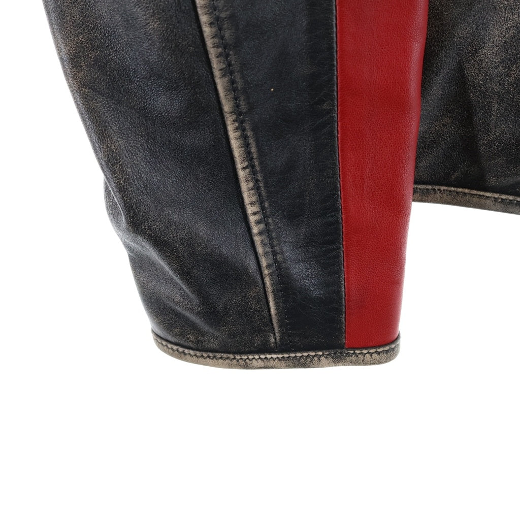 DIESEL(ディーゼル) L-RENN ダメージレザー シングル ライダースジャケット ブラック A14841