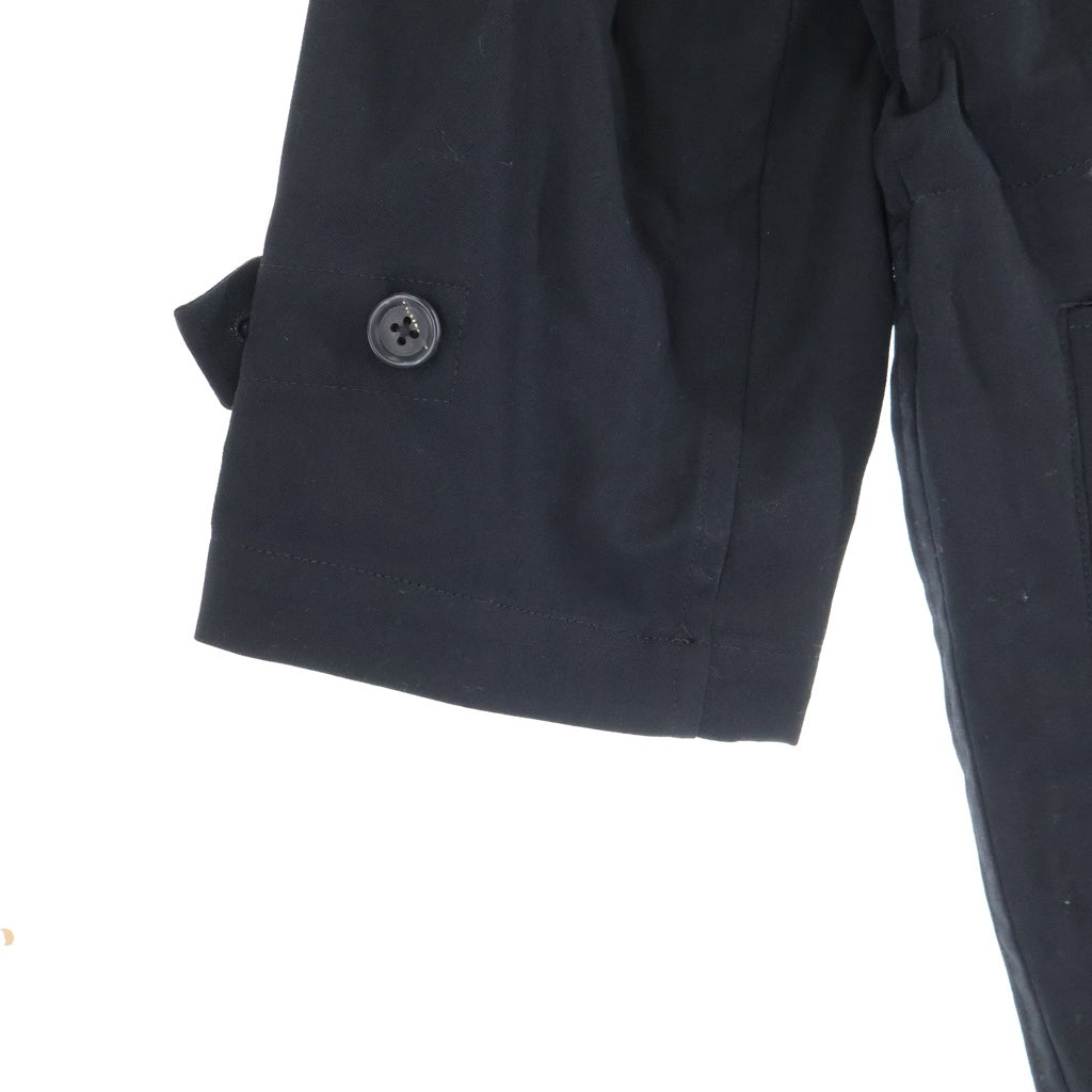 Yohji Yamamoto POUR HOMME(ヨウジヤマモト プールオム) 25SS ダブルプラケット ジャンプスーツ つなぎ ウールギャバジン オールインワン ブラック HP-D01-100