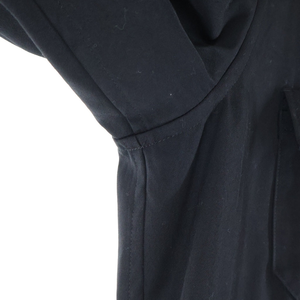 Yohji Yamamoto POUR HOMME(ヨウジヤマモト プールオム) 25SS ダブルプラケット ジャンプスーツ つなぎ ウールギャバジン オールインワン ブラック HP-D01-100