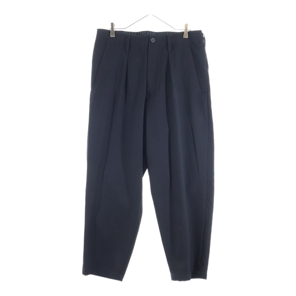 Yohji Yamamoto POUR HOMME(ヨウジヤマモト プールオム) 24AW テーパードパンツ タッグ ワイド ロングパンツ スラックス ブラック HO-P44-101