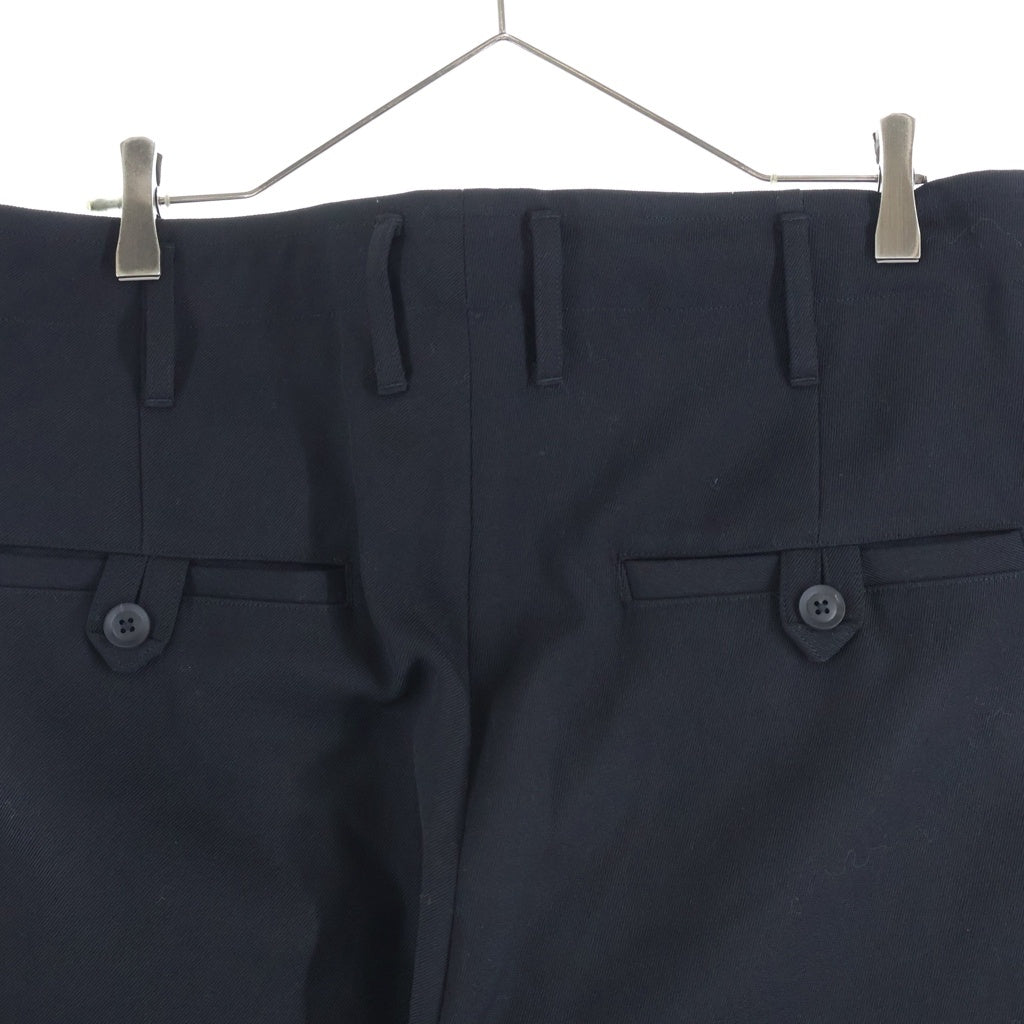 Yohji Yamamoto POUR HOMME(ヨウジヤマモト プールオム) 24AW テーパードパンツ タッグ ワイド ロングパンツ スラックス ブラック HO-P44-101