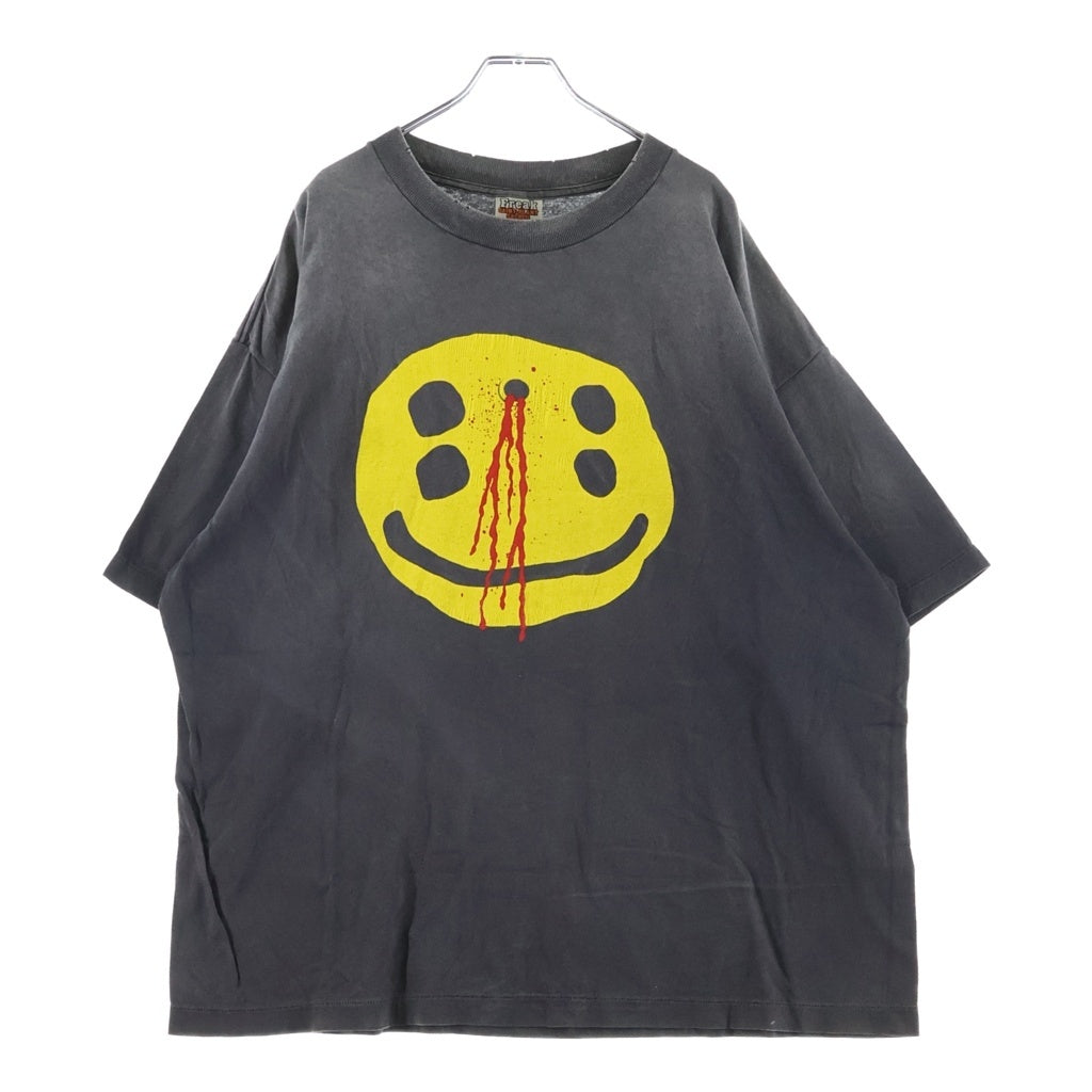 SAINT MICHAEL(セントマイケル) 24AW CP SS TEE SMILE ヴィンテージ加工プリント 半袖Tシャツ カットソー グレー SM-YS1-0000-C01