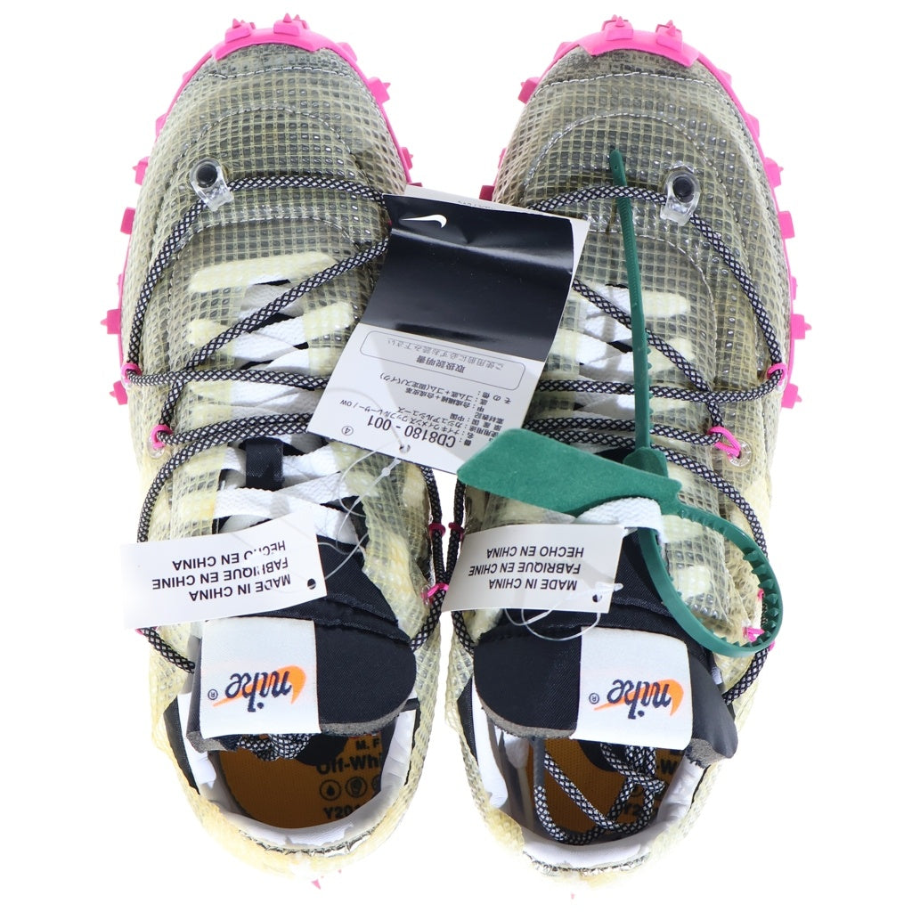 NIKE(ナイキ) ×OFF-WHITE WMNS WAFFLE RACER VIVID BLACK オフホワイト ウィメンズ ワッフル レーサー ビビッドブラック ローカットスニーカー クリア/ピンク US7.5/24.5cm CD8180-001