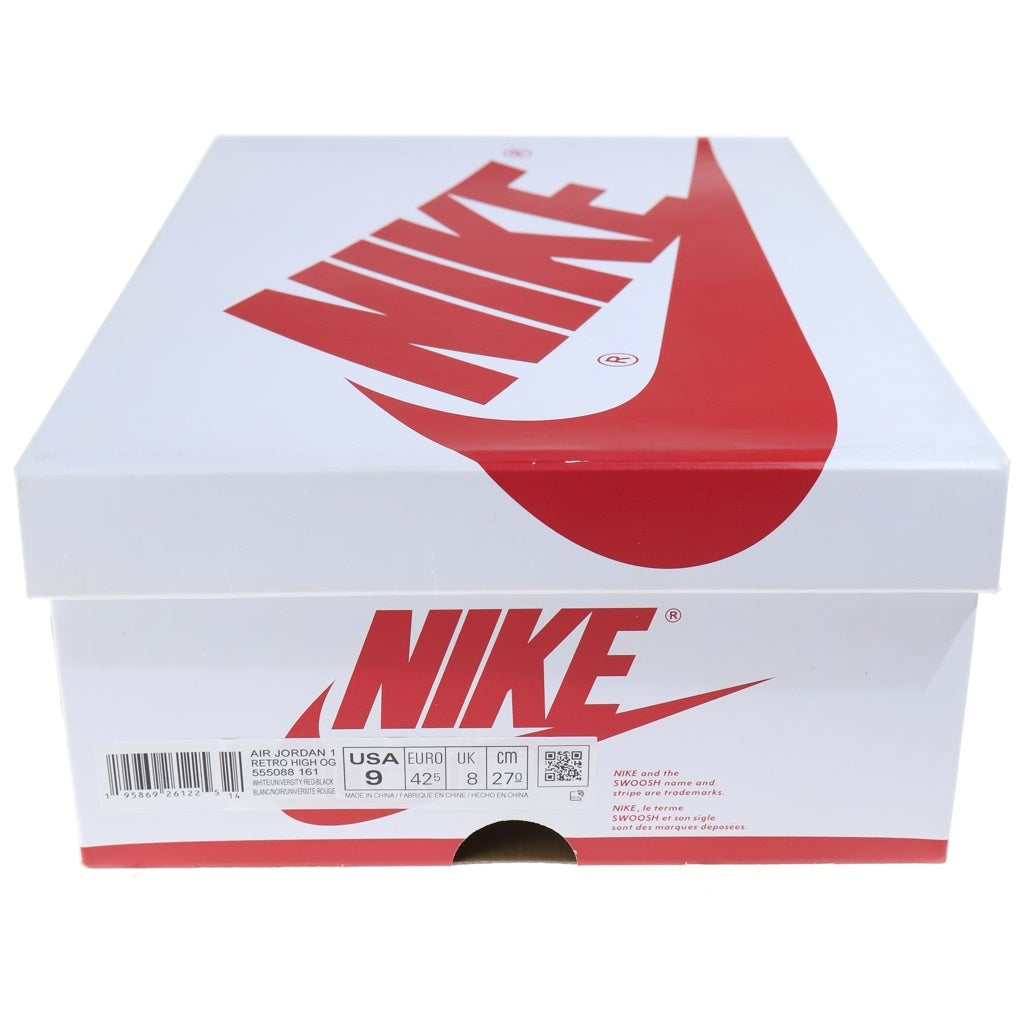 NIKE(ナイキ) AIR JORDAN1 HIGH OG HERITAGE 55508-161 エアジョーダン1 ヘリテージ ハイカットスニーカー ホワイト/レッド US9/27cm 555088-161