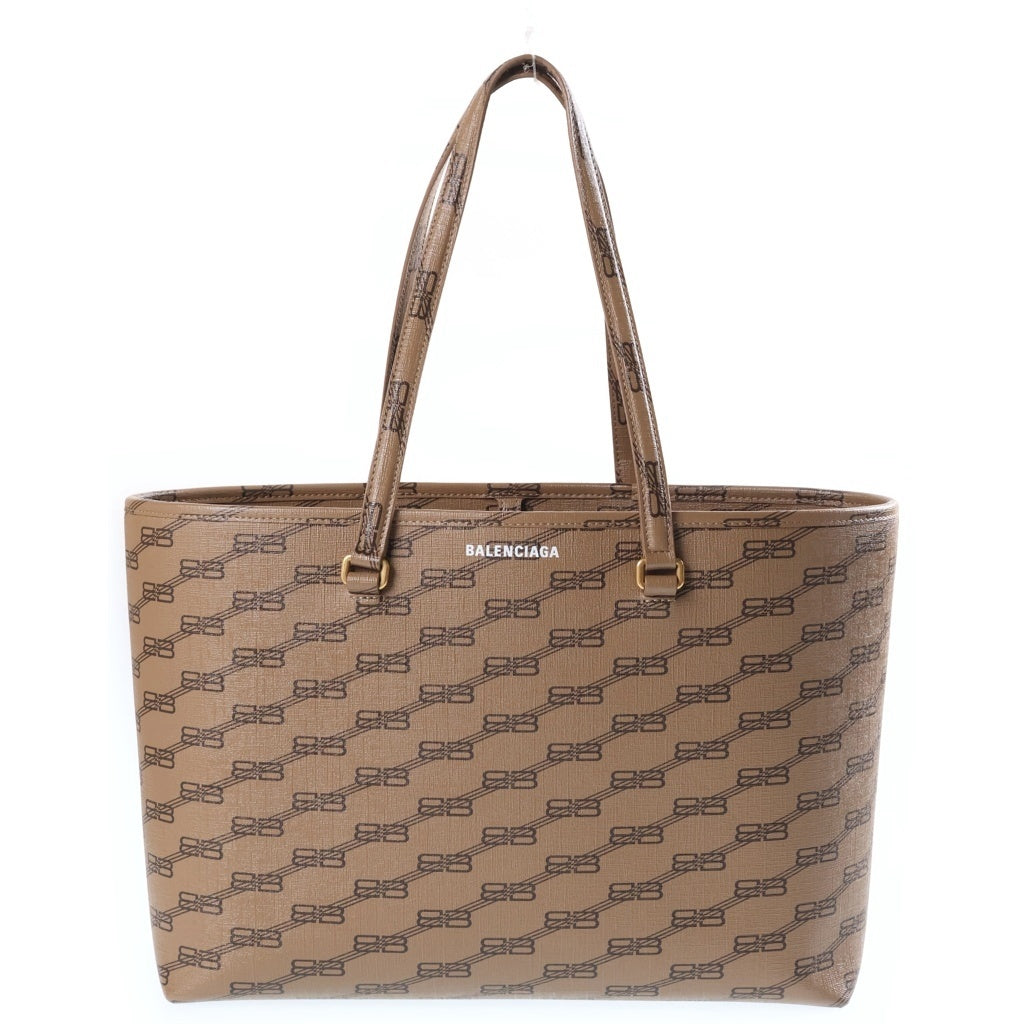 BALENCIAGA(バレンシアガ) SIGNATURE SHOPPER M シグネチャー ショッパー BBモノグラム トートバッグ ブラウン 702698 レディース