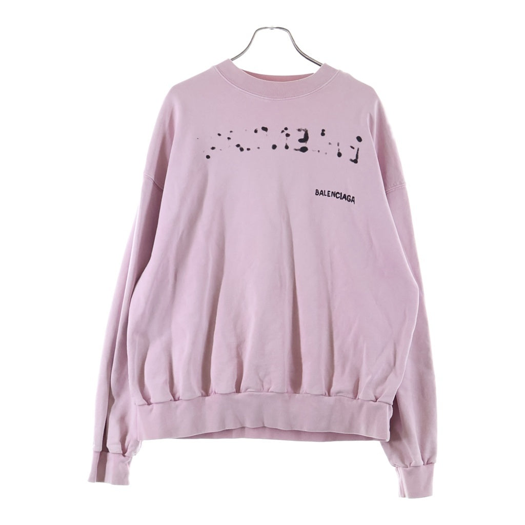 BALENCIAGA(バレンシアガ) 22AW ロゴプリント クルーネック スウェット トレーナー ピンク 697869