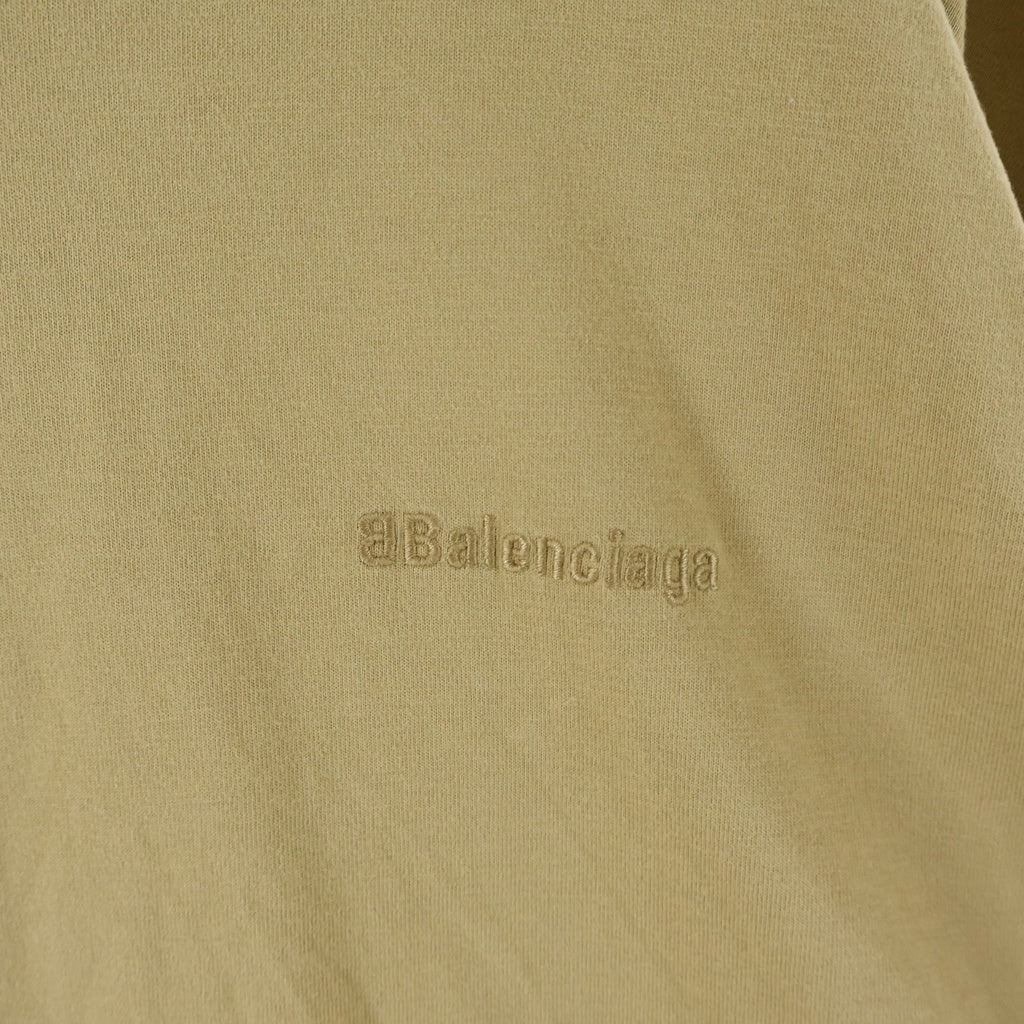 BALENCIAGA(バレンシアガ) 20SS ロゴ刺繍 クルーネック 半袖Tシャツカットソー ブラウン 612966