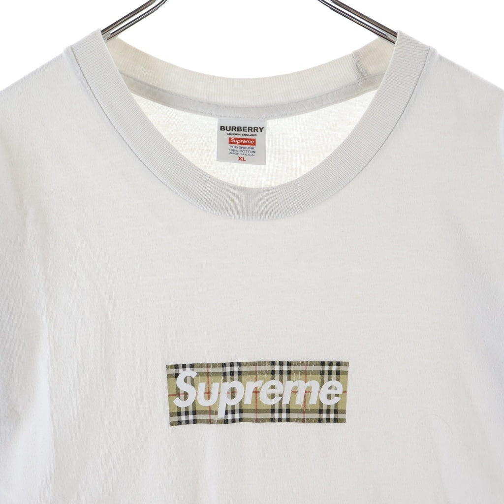 SUPREME(シュプリーム) 22SS ×BURBERRY Box Logo Tee バーバリー ボックスロゴ 半袖Tシャツ カットソー ホワイト
