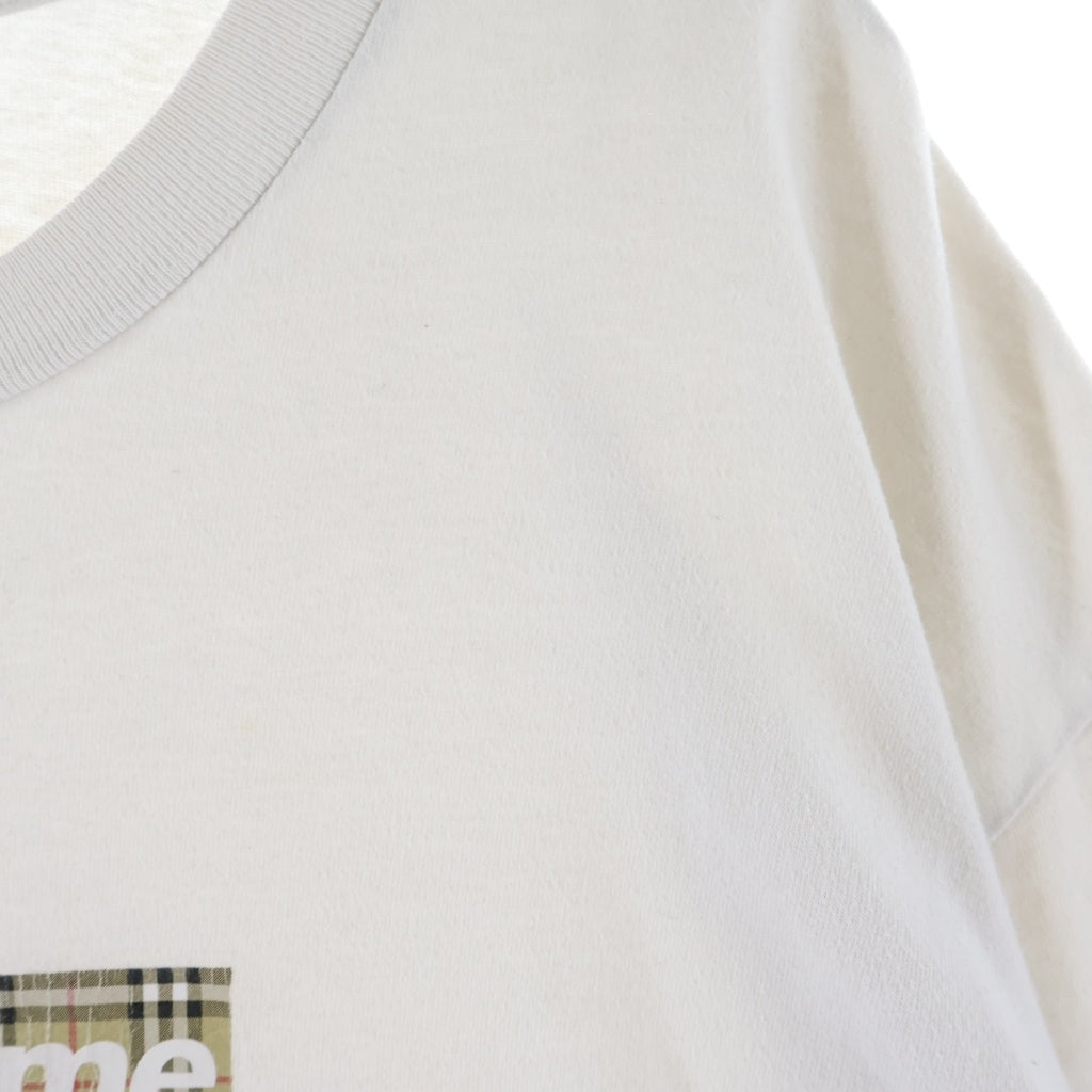 SUPREME(シュプリーム) 22SS ×BURBERRY Box Logo Tee バーバリー ボックスロゴ 半袖Tシャツ カットソー ホワイト