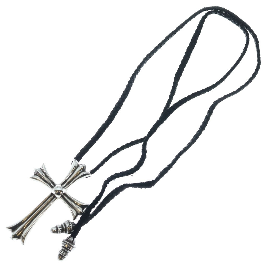 CHROME HEARTS(クロムハーツ) CH CRS LG BC ラージCHクロスペンダント Wボロチップ レザーブレイドネックレス シルバー BCA214