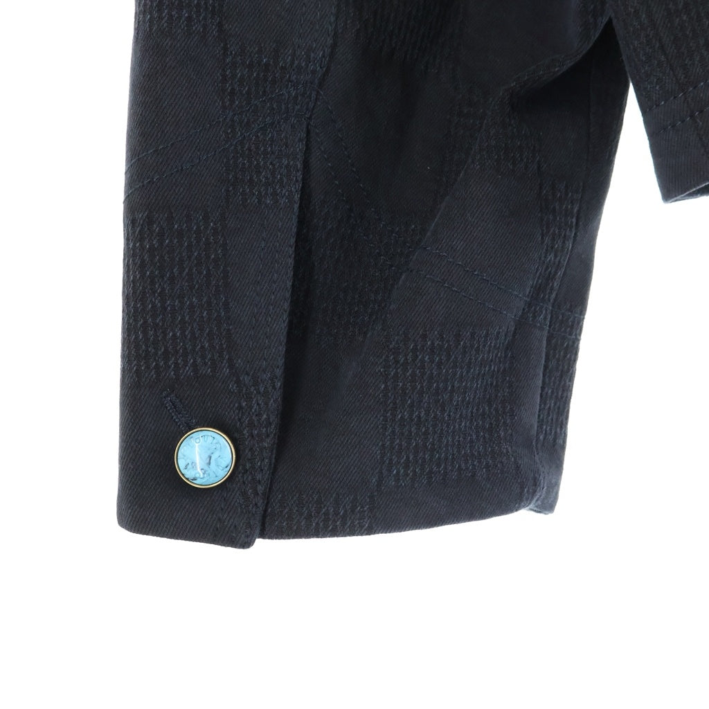 LOUIS VUITTON(ルイヴィトン) 24AW レザー切替 ダミエワーク ジャケット ジップアップ ブルゾン ブラック RM242M MKD HRB91W