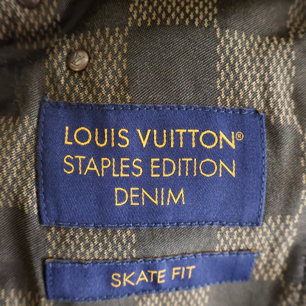 LOUIS VUITTON(ルイヴィトン) 26SS バックLV刺繍 パールボタン ワイド デニムパンツ ブラック RM261MJ XAU HSD50W