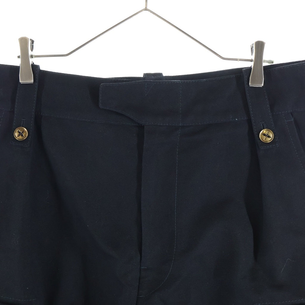 LOUIS VUITTON(ルイヴィトン) 24SS コットン キャンバス ユーティリティ ワイド カーゴ ショーツ ショート ハーフパンツ ブラック RM241 GNH HQP73W
