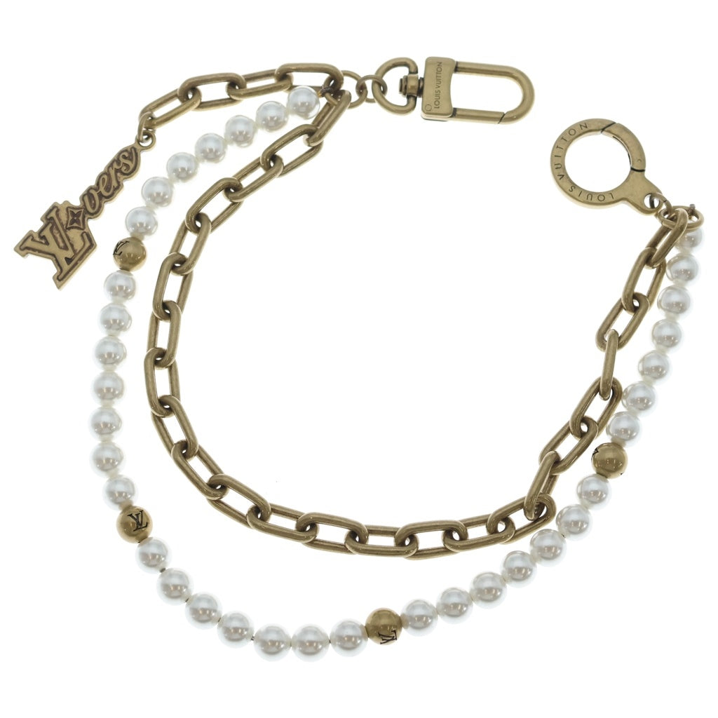 LOUIS VUITTON(ルイヴィトン) ロゴ パール チェーン ベルト バッグ チャーム M01689 AK3274 レディース
