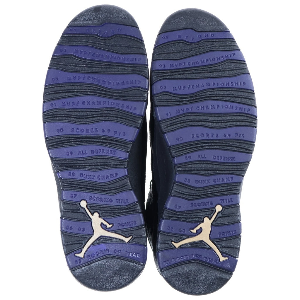 NIKE(ナイキ) 【鑑賞用 95年製】AIR JORDAN 10 OG SACRAMENTO KINGS エアジョーダン10 サクラメントキングス ハイカットスニーカー ブラック/パープル US11.5/29.5cm 130209-051