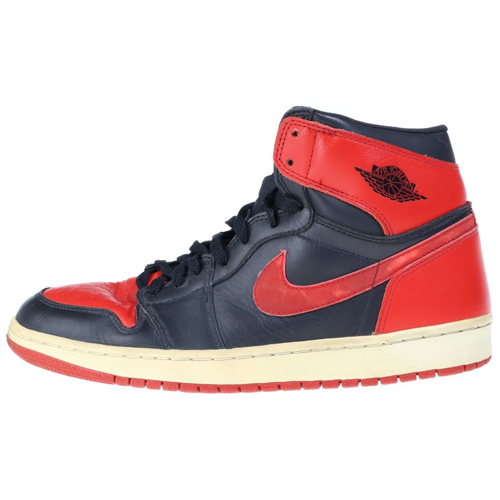 NIKE(ナイキ) 【鑑賞用 01年製】AIR JORDAN 1 RETRO HIGH BLACK VARSITY RED/BRED エアジョーダン1 レトロ ブラックバーシティレッド ブレッドハイカットスニーカー US12/30cm 136066-061