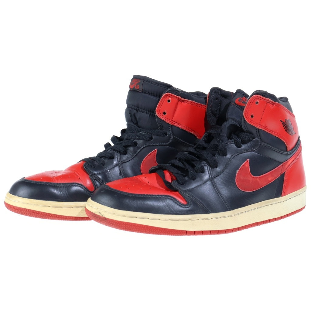 NIKE(ナイキ) 【鑑賞用 01年製】AIR JORDAN 1 RETRO HIGH BLACK VARSITY RED/BRED エアジョーダン1 レトロ ブラックバーシティレッド ブレッドハイカットスニーカー US12/30cm 136066-061