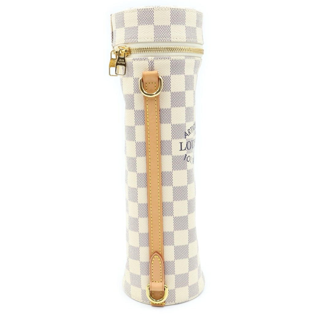 LOUIS VUITTON(ルイヴィトン) ポルト ブテイユ ダミエ アズールキャンバス ボトルホルダー ショルダーバッグ 保冷バッグ 水筒入れ ホワイト CT1159 GI0373