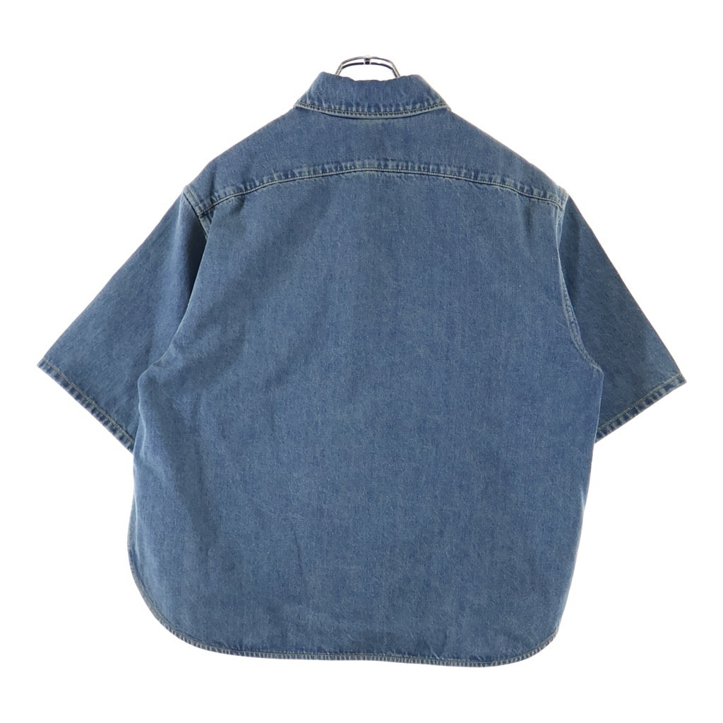 LOUIS VUITTON(ルイヴィトン) 25AW LVロゴ刺繍 デニム 半袖シャツ インディゴ レディース RW252WW GOW FTBL08