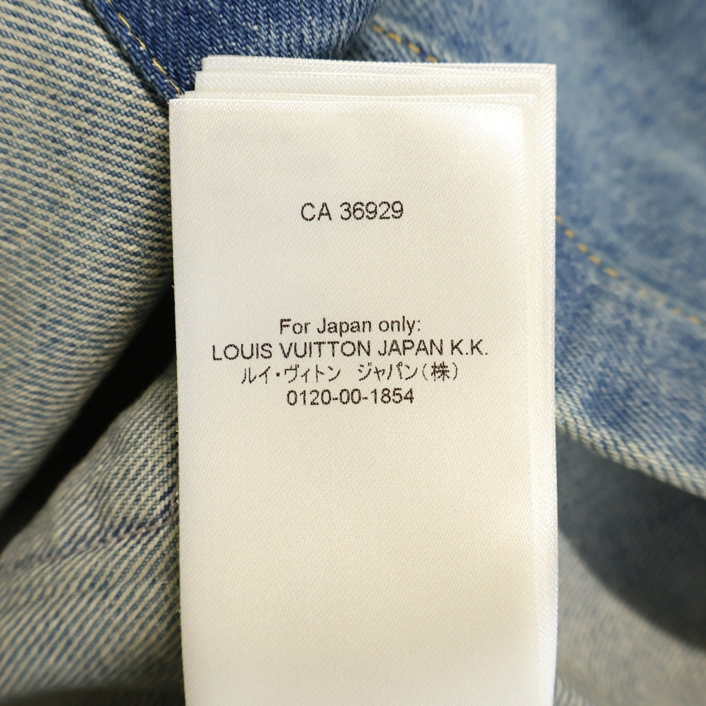 LOUIS VUITTON(ルイヴィトン) 25AW LVロゴ刺繍 デニム 半袖シャツ インディゴ レディース RW252WW GOW FTBL08