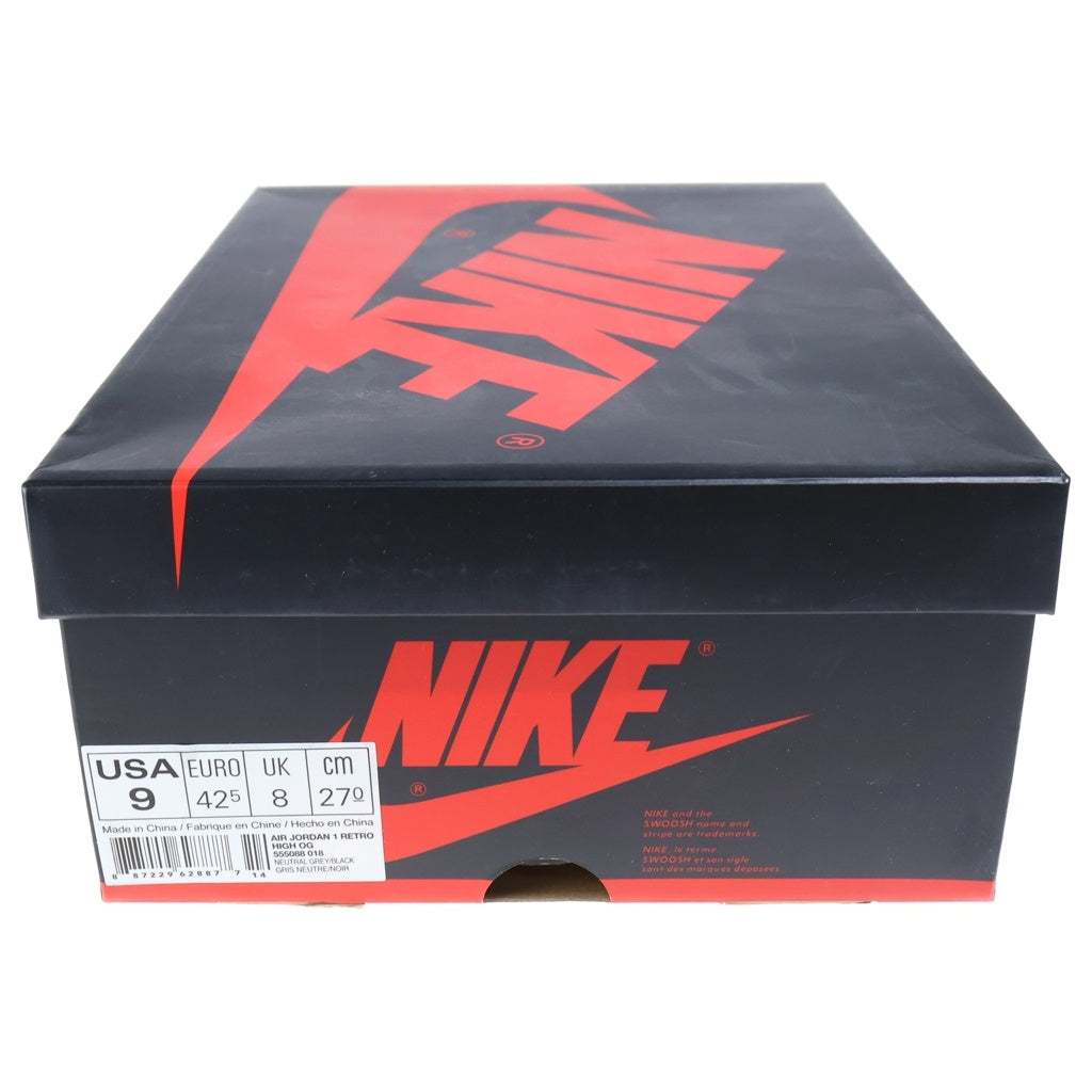NIKE(ナイキ) AIR JORDAN 1 HIGH OG HYPER CRIMSON エアジョーダン1 ハイパークリムゾン ハイカットスニーカー グレー US9/27cm 555088-018