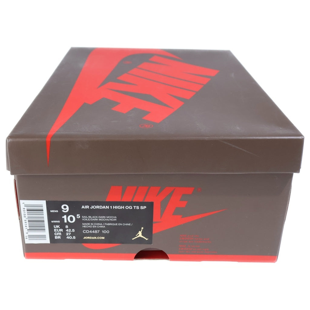 NIKE(ナイキ) ×TRAVIS SCOTT AIR JORDAN 1 RETRO HIGH OG TS SP トラヴィススコット エアジョーダン1 レトロ ハイカットスニーカー ブラウン US9/27cm CD4487-100