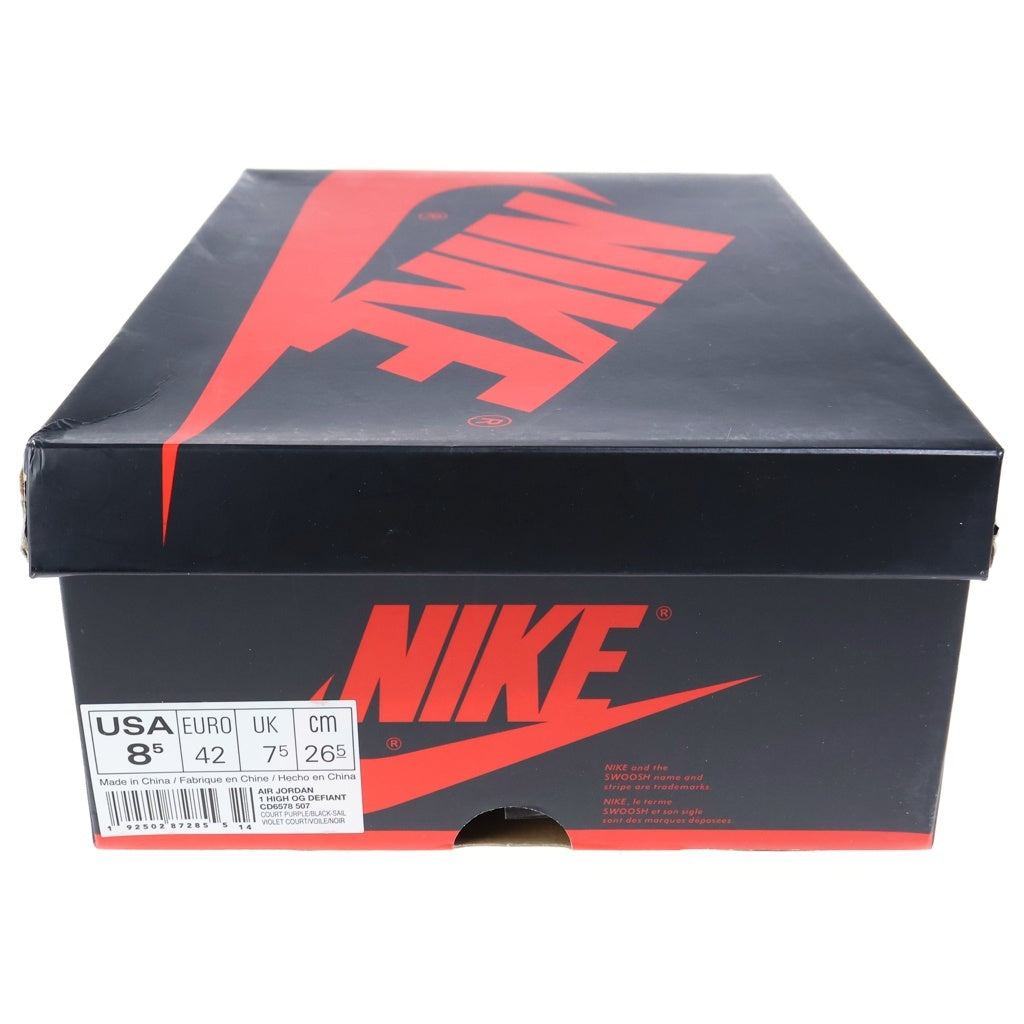 NIKE(ナイキ) AIR JORDAN 1 HIGH OG DEFIANT LA TO CHICAGO エアジョーダン1 エルエートゥーシカゴ ハイカットスニーカー ホワイト/パープル US8.5/26.5cm CD6578-507
