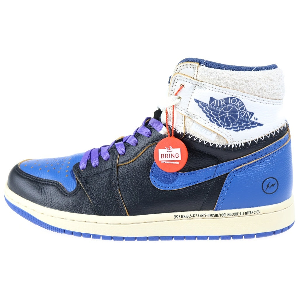 NIKE(ナイキ) ×FRAGMENTDESIGN ×UNION AIR JORDAN 1 HIGH OG SPORT ROYAL フラグメント ユニオン エアジョーダン1 ハイカットスニーカー US8/26cm IO7847-001