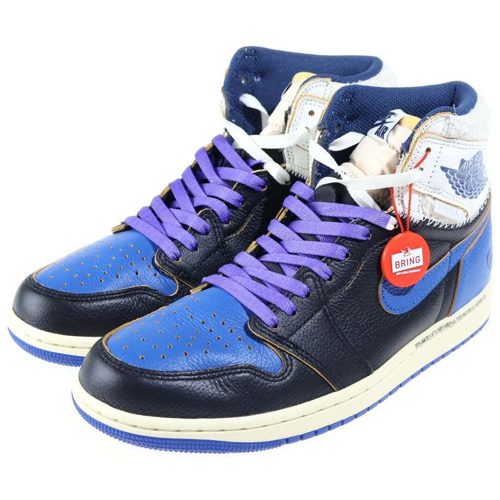 NIKE(ナイキ) ×FRAGMENTDESIGN ×UNION AIR JORDAN 1 HIGH OG SPORT ROYAL フラグメント ユニオン エアジョーダン1 ハイカットスニーカー US8/26cm IO7847-001