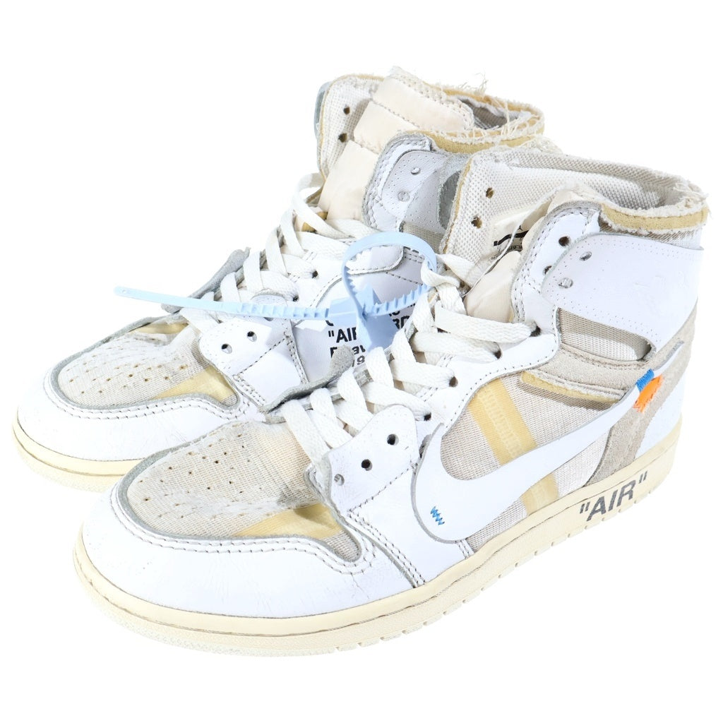 NIKE(ナイキ) ×OFF-WHITE AIR JORDAN 1 RETRO HIGH NRG EU限定 オフホワイト エアジョーダン1 レトロ ハイカットスニーカー ホワイト US8/26cm AQ0818-100