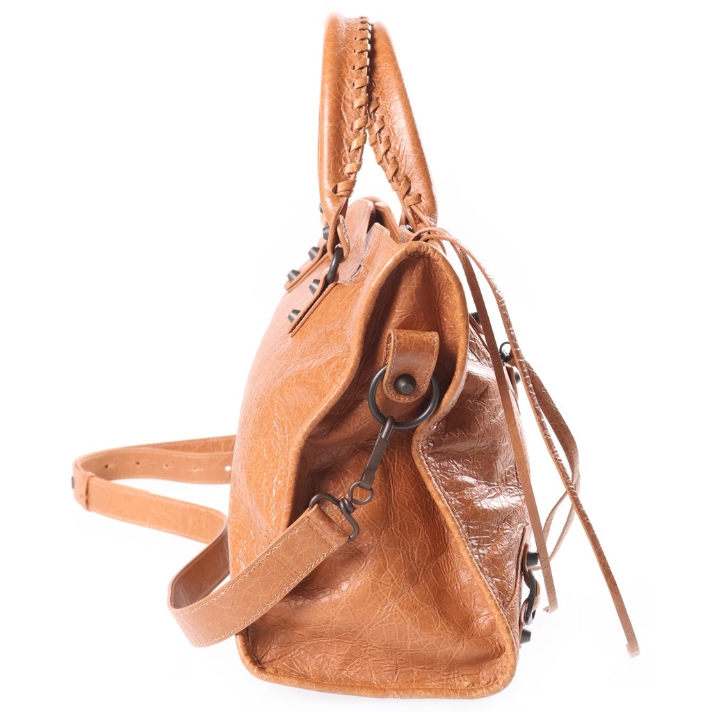 BALENCIAGA(バレンシアガ) Le City Medium ル シティ ミディアム 2WAY レザー ショルダーバッグ ハンドバッグ ブラウン 823058 レディース