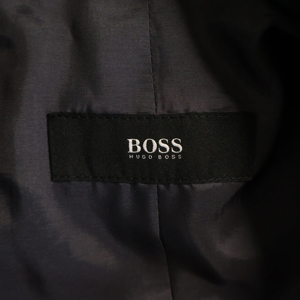 HUGO BOSS(ヒューゴボス) ウール カシミヤ混 チェスターコート ブラック 10138128