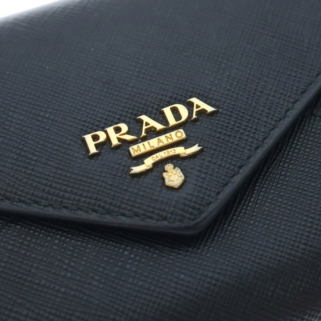 PRADA(プラダ) エンベロップ サフィアーノレザー ロングウォレット 二つ折り長財布 ブラック 1MF175 レディース