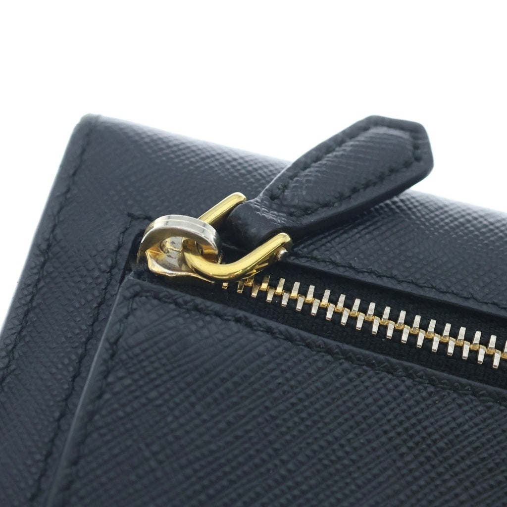PRADA(プラダ) エンベロップ サフィアーノレザー ロングウォレット 二つ折り長財布 ブラック 1MF175 レディース