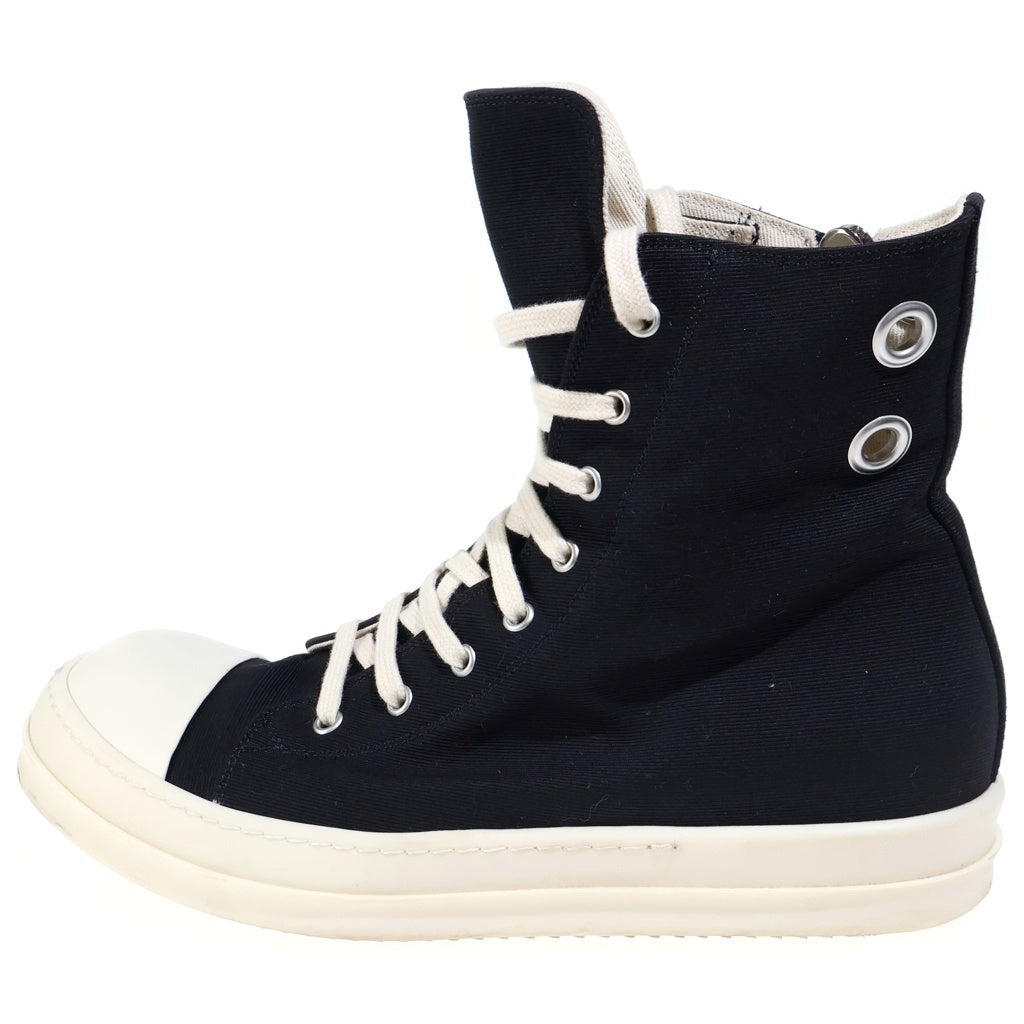 DRKSHDW(ダークシャドウ) 24AW SNEAKS スニーカーズ サイドジップ キャンバス ハイカットスニーカー ブラック/ホワイト DU02D2800