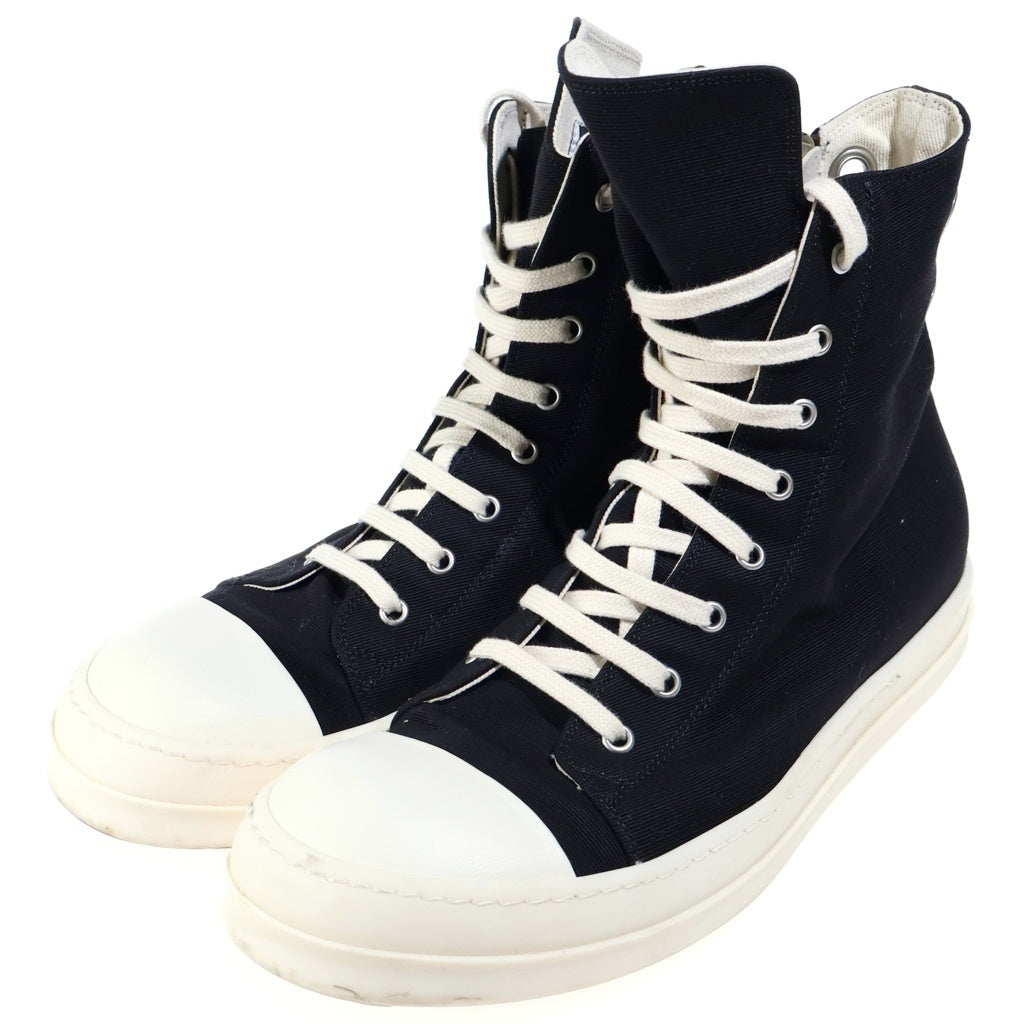 DRKSHDW(ダークシャドウ) 24AW SNEAKS スニーカーズ サイドジップ キャンバス ハイカットスニーカー ブラック/ホワイト DU02D2800