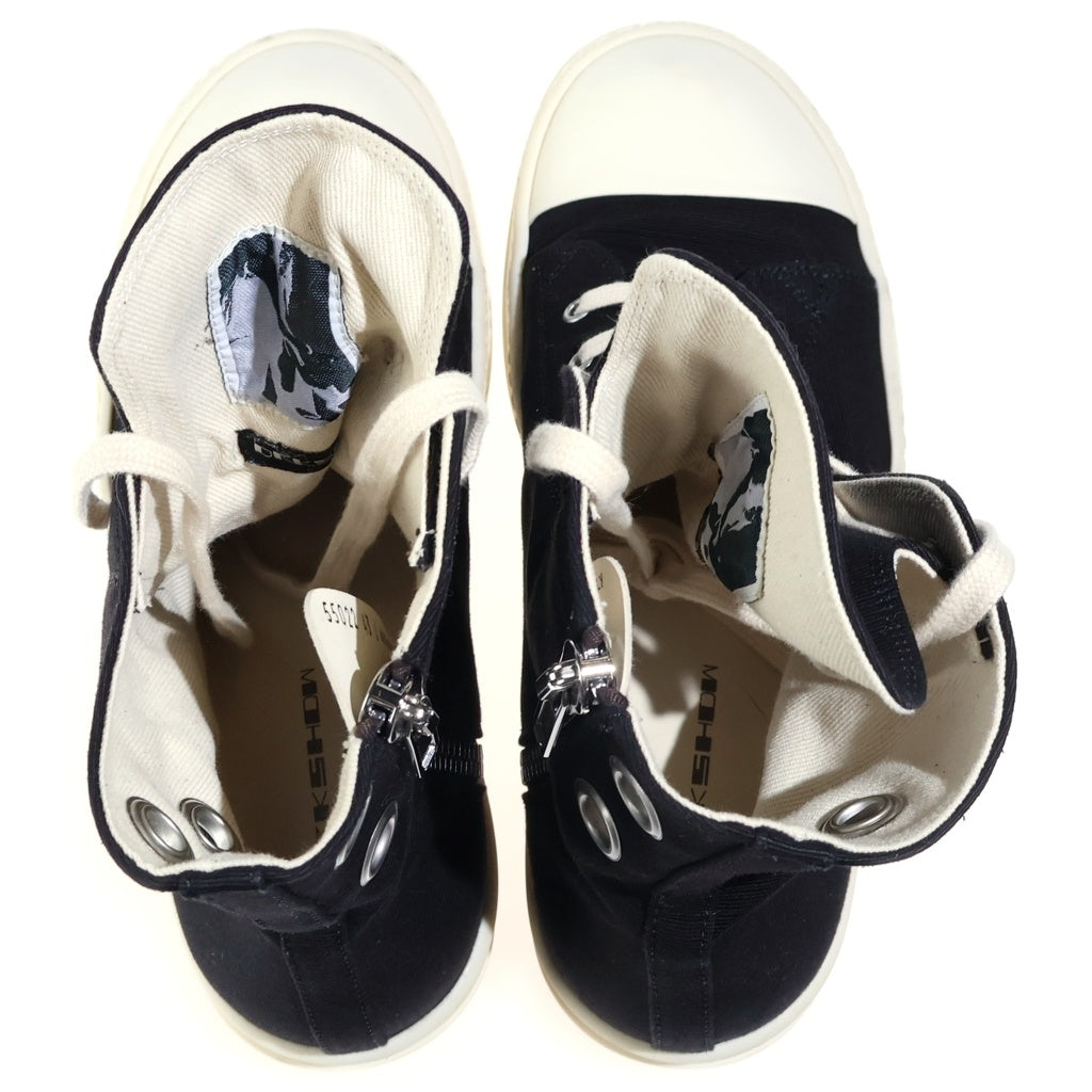 DRKSHDW(ダークシャドウ) 24AW SNEAKS スニーカーズ サイドジップ キャンバス ハイカットスニーカー ブラック/ホワイト DU02D2800