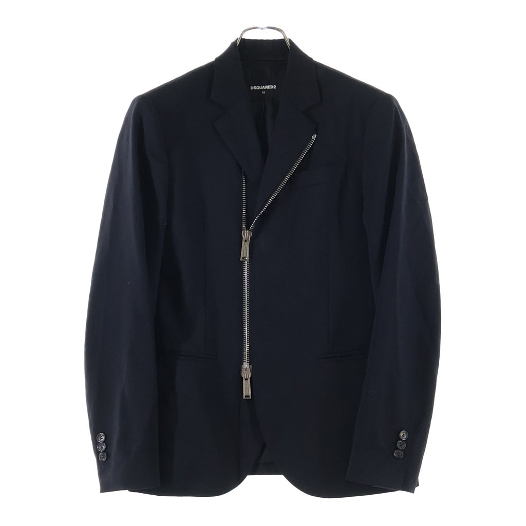 DSQUARED2(ディースクエアード) 18SS ノッチドラペル ジップアップ テーラードジャケット ブラック S74BN0812